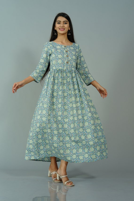Cotton Aaram Feed Green Printed Feeding Gown, Three fourth sleeve at Rs  1199/piece in Bengaluru