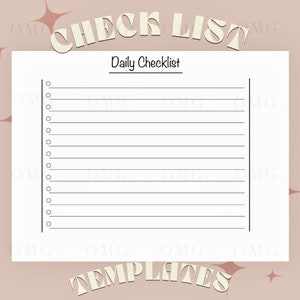 Daily Checklist Themed Digital Templates - Goodnotes, iPad Digital ...