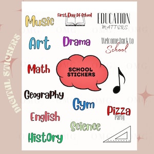 School Themed Digital Stickers- Goodnotes Sticker, Ipad Digital Sticker | School, Workplace , Lifestyle Stickers|