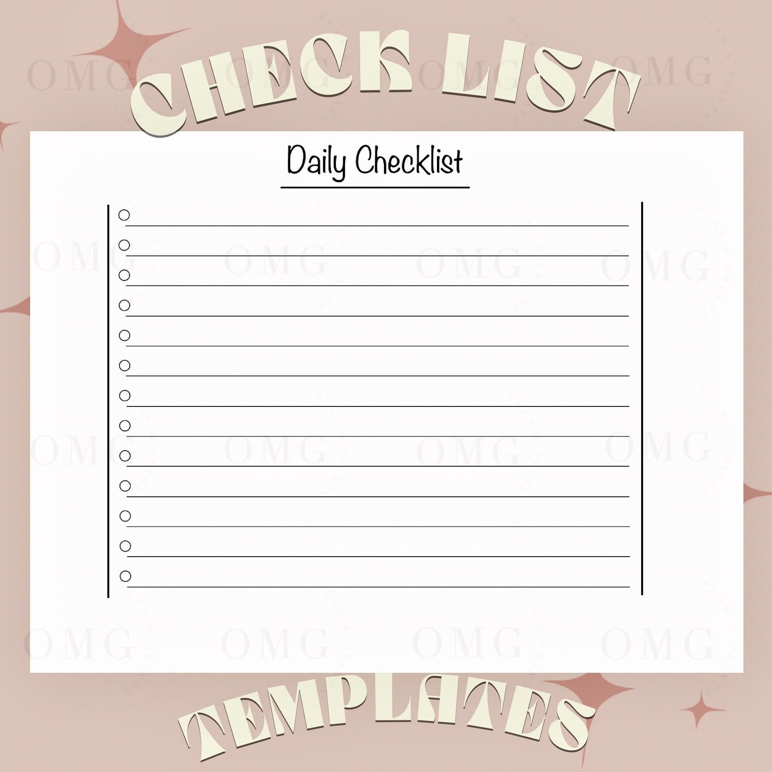 Daily Checklist Themed Digital Templates - Goodnotes, iPad Digital ...