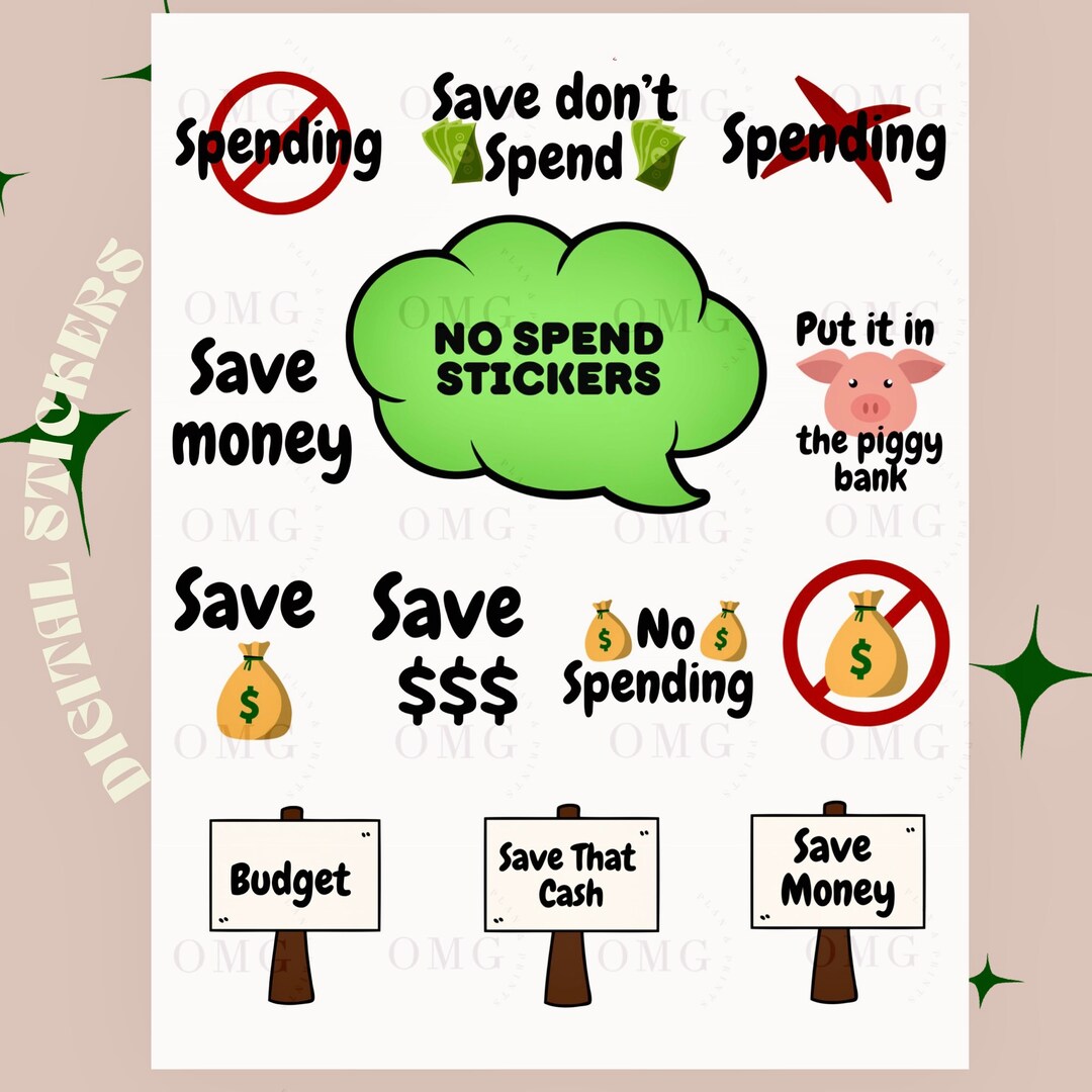 Budget/No Spending Themen Digitale Sticker Goodnotes Sticker, iPad ...