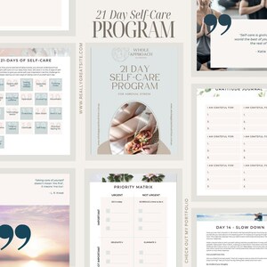 21 Day Self Care Challenge | Digital Self Care Journal | Mental Health & Wellness Plan | Daily Self Care Checklist | Self Love Workbook PDF