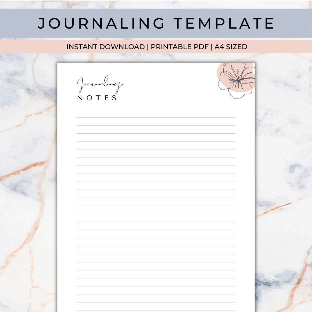 Journal Example Sheet Journaling Sheet Template | Printable Journal Sheet - Etsy
