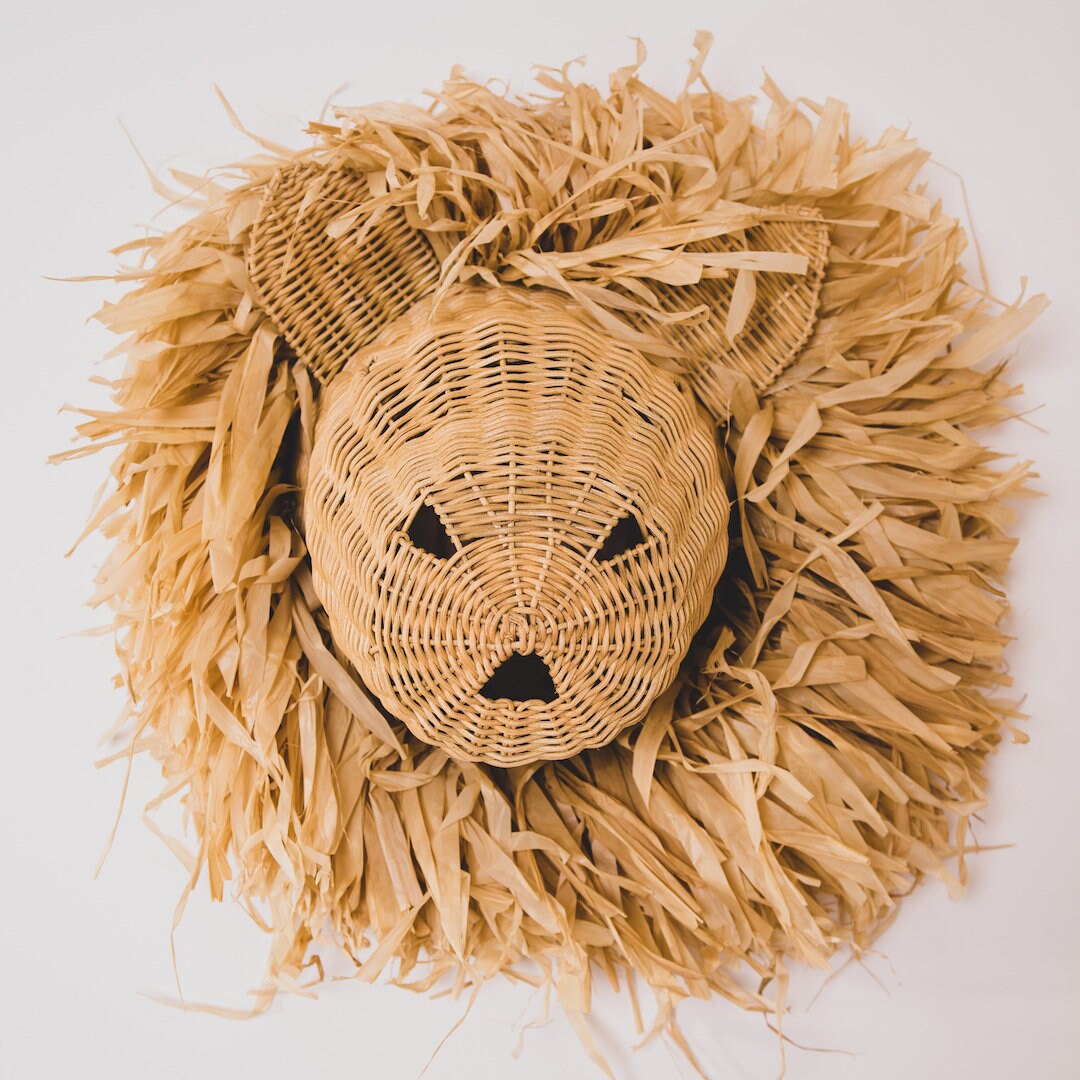 TEO Rattan Lion Rattan Wall Decor Rattan Decoration Boho Etsy