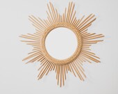 ELLEN Rattan Wall Mirror , Rattan Decoration, Rattan mirror, Boho Furniture, Boho Kids, Boho Decor, Rattan Furniture, Natural Rattan