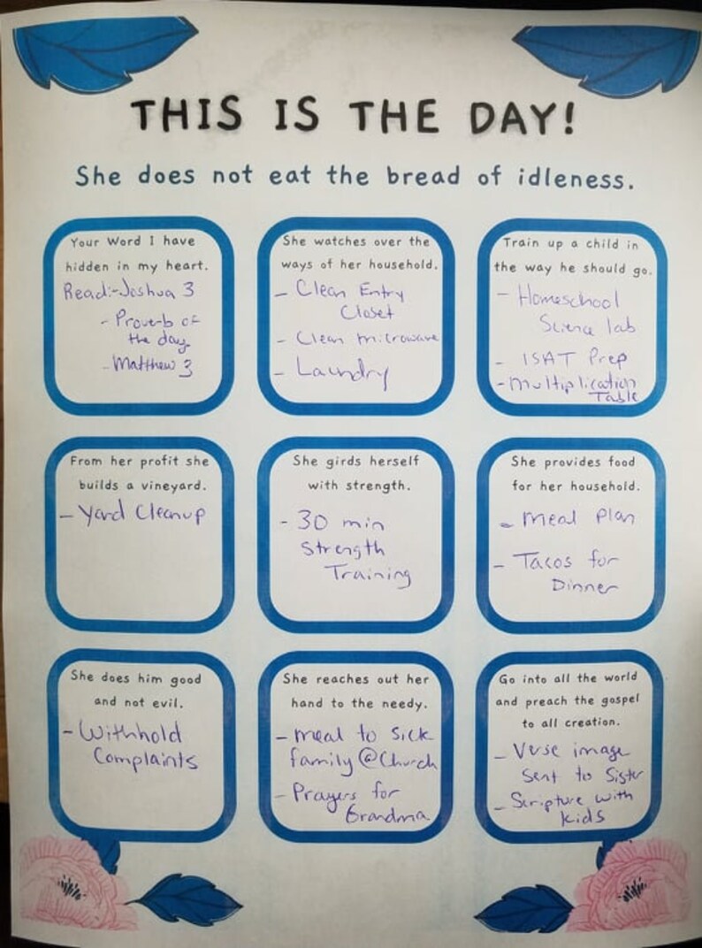 Proverbs 31 Daily/weekly List and Journal Insert Printable - Etsy