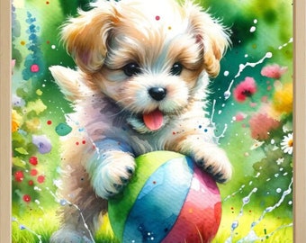 Kids wall art Printable, Puppy's Play Time, Playroom Decor, Kids Room Decor, Nursery Wall Decor, Kids Room Print, Playroom Printables