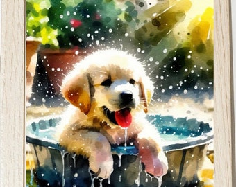 Kids wall art Printable, Puppy's Bath, Playroom Decor, Kids Room Decor, Nursery Wall Decor, Kids Room Print, Playroom Printable, read gift