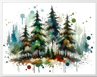 Beautifully Crafted Watercolor Tree Printables - Nature-Inspired Wall Art Decor for Living Room, Bedroom, Office - Digital Download Artwork