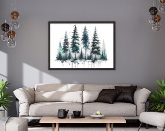 Beautifully Crafted Watercolor Tree Printables - Nature-Inspired Wall Art Decor for Living Room, Bedroom, Office - Digital Download Artwork