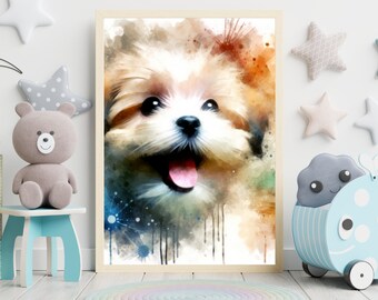 Kids wall art Printable, Puppy's Joy,  Playroom Decor, Kids Room Decor, Nursery Wall Decor, Kids Room Print, Playroom Printables, read gift