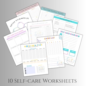 Self-Care Planner: 10 Printable Mental Health Journal Pages (Digital Download)