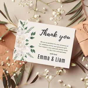 Carte de remerciement de mariage imprimable modifiable | Modèle d'appréciation des invités | Papeterie de mariage | Téléchargement instantané Cadeau pour le marié Merci