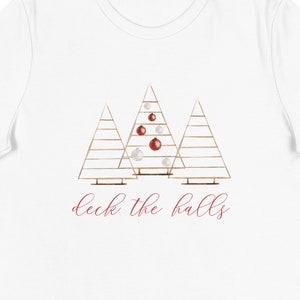 Deck The Halls Shirt, Wit, Kerstcadeaus, Kerst shirt, Kerst Pyjama, Leuke Christmas T-shirt, vakantie tshirt, womens vakantie shirt