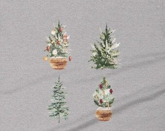 Holiday Tee, Gray, Christmas Tee  | Christmas Tree Shirt  |  Christmas Trees  |  Holiday Tee |  Holiday graphic tee  |