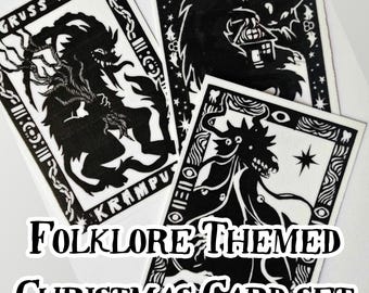 Folklore Gothic Krampus cards (+Yule Cat and Mari Lwyd) A6