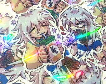 Yugioh Yami Bakura & Ryo Holographic Vinyl stickers handmade