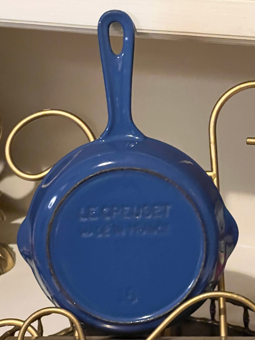 Le Creuset 16 Blue and Cream Enamel Pan Etsy