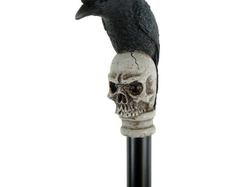 Way of the Raven Swaggering Cane - Gothic Aesthetic, Gothic Homeware, Cane, Satanic, Skeleton , Dark Arts, Goth