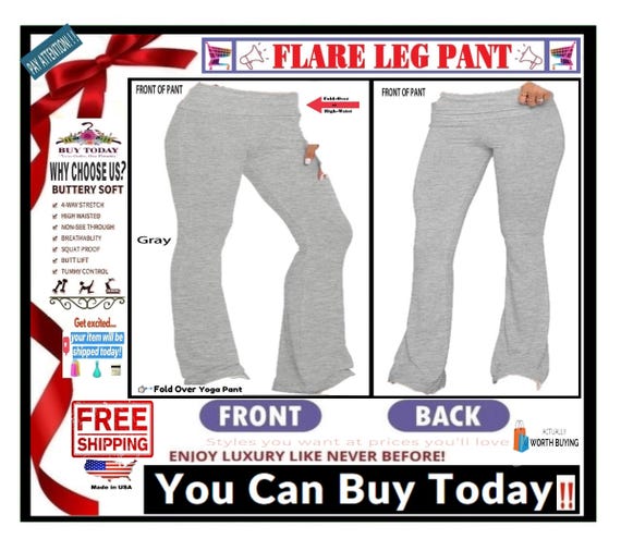 LEGGING PANTALONI Unisex Fit FLARE Bootcut Bottom Pantaloni a vita