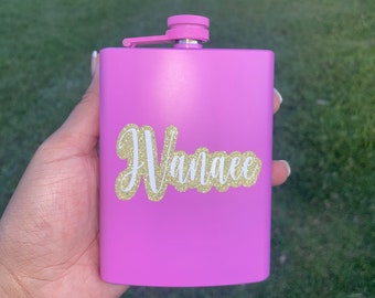 Personalisierter Hüftkolben/matt/Edelstahl/auslaufsicher mit Trichter