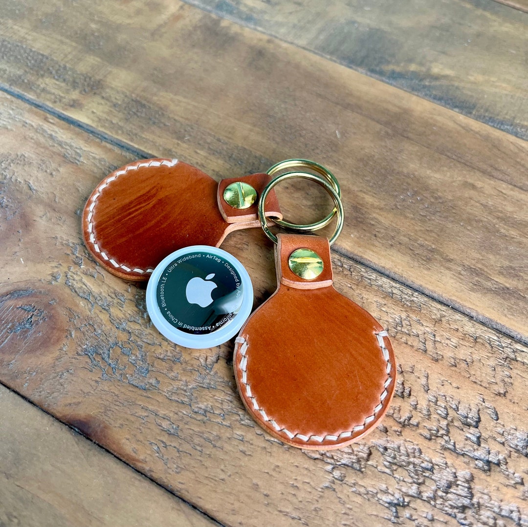 Shell Cordovan AirTag Holder Shell Cordovan Leather Keychain Etsy