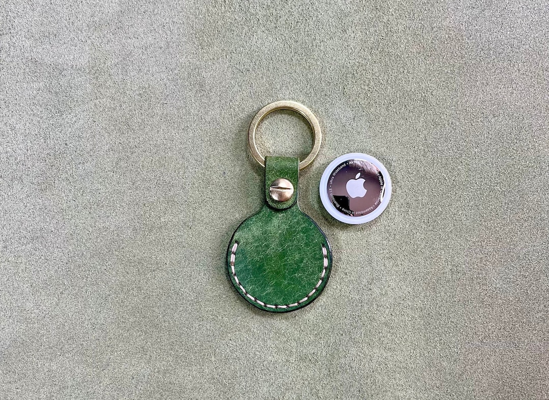 Leather AirTag Keychain, Air Tag Holder Case With Detachable Key Ring ...