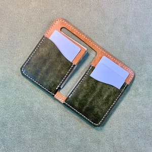 Portefeuille vertical à deux volets fait main