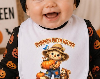 Pumpkin Patch Baby Bib, Fall Baby Bib, First Fall Outfit, Thanksgiving Baby Bib, Pumpkin Patch Outfit, Baby Shower Gift