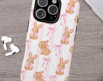 Coquette Phone Case Cute Bow Bunny Case iPhone 15 14 13 12 11 X Pro Max Mini Samsung Galaxy Ultra Plus Google Pixel Pro XL Impact Resistance