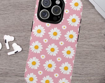 Floral Phone Case Daisy Flower iPhone 15 14 13 12 11 X Pro Max Mini Samsung Galaxy Ultra Plus Google Pixel Pro XL Impact Resistance Gift