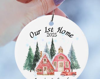 Our 1st Home Ornament | Personalized New Home Ornament 2025 | Custom Couple Ornament | New Homeowner Gift | Christmas Keepsake