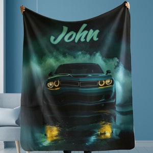 Sports Car Personalized Blanket Custom Teen Boy Name Blanket Velveteen Blanket Muscle Car Birthday Gift Toddler Blanket Throw Race Car Gift