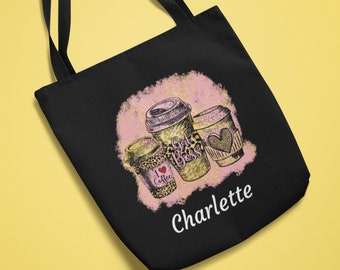 Girly Tote Bag Personalized Canvas Tote Bag Custom Boss Lady Tote Bag Reusable Tote Bag Gift For Boss Lady Market Bag Cute School Bag