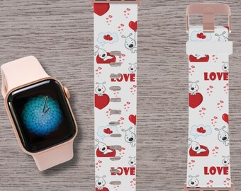 Dog Smart Watch Band for Apple Watch Valentine Gift for Her Cute Dog Lover Gift Watch Strap Women's Replacement Watch Band 38-41mm 42-44 mm