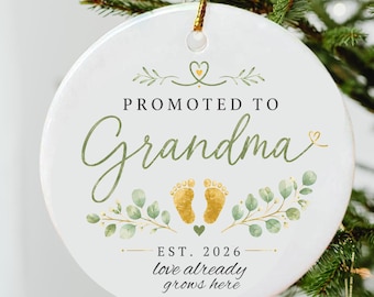 Pregnancy Reveal Ornament for Grandma, Promoted To Grandpa Gift, Baby Announcement, Grandparent To Be Gift, Christmas Pregnancy Reveal