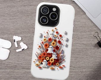 Fall Ghost Halloween Phone Case Autumn Phone Case Impact-Resistant Case Cute Ghost iPhone 15 14 13 12 11 Pro Max Spooky Samsung Galaxy Case