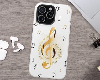 Music Notes Phone Case, Treble Clef Phone Case, iPhone Case 15 14 13 12 11, Samsung Galaxy Ultra, Pro Max, Personalized Music Lover Gift