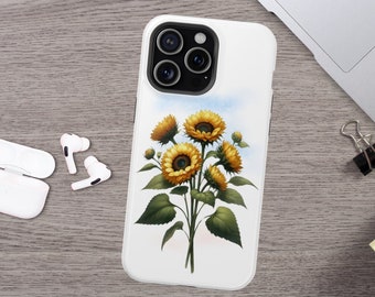 Sunflower Impact-Resistant Phone Cases for iPhone 15 14 13 12 11 Pro Max Mini, Samsung Galaxy S22 22 Plus Ultra, Personalized Phone Cover