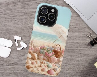 Beach Phone Case Cover for iPhone, Seashell Phone Case, Vintage Summer Phone Case, Samsung Galaxy Ultra, iPhone 15 14 13 12 11 Pro Max