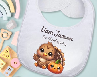 First Thanksgiving Personalized Baby Bib for Baby Shower Gift Custom New Baby Gift My 1St Thanksgiving Bib Gender Neutral Baby Bib Gift