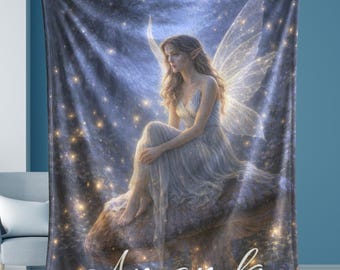 Personalized Forest Fairy Blanket for Tweens & Teens | Twilight Fairy Fantasy Decor | Aesthetic Magical Bedroom Blanket
