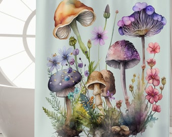 Mushroom Shower Curtain Housewarming Gift Boho Shower Curtain  Cottagecore Decor Mushroom Bathroom Decor Bathroom Accessories