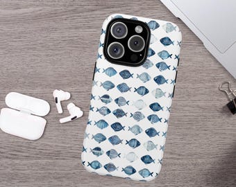 Ocean Phone Case Fish Nautical iPhone 15 14 13 12 11 X Pro Max Mini Samsung Galaxy Ultra Plus Google Pixel Pro XL Impact Resistance