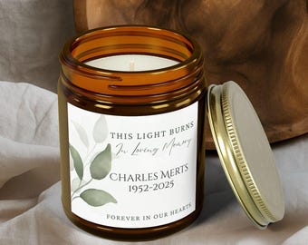 Personalized Memorial Candle, In Loving Memory Gift, Custom Name Soy Candle, Sympathy Keepsake, Loss of Loved One, Forever in Our Hearts