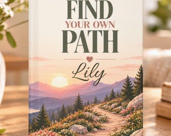 Hiking Journal, Personalized Notebook, Find Your Own Path, Mountain Nature Journal, Hiking Gift for Women, Lined or Blank Pages