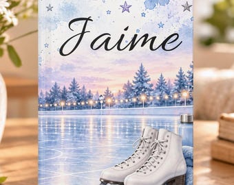 Personalized Notebook, Custom Name Journal, Figure Skater Gift, Ice Skating Journal for Girls, Lined or Blank Pages