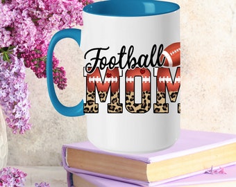 Football Mom Custom 15oz Iced Coffee Glass Beer Can Tumbler Cup Birthday Gift, Personalized Football Mom Life Tea Cup Football Lover Gift