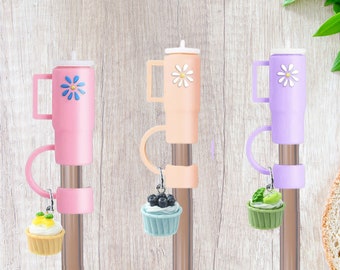 Silicone Straw Cup Topper Covers Cap for Stanley Reusable Drinking Straw, Cute Straw Decoration Cap Cup Decoration Accessory Fits Most Straw