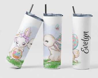 Easter Tumbler, Easter Bunny Tumbler, Personalized Tumbler, Personalized Easter Tumbler For Kid, Happy Easter Tumbler, Easter Gift, Easter